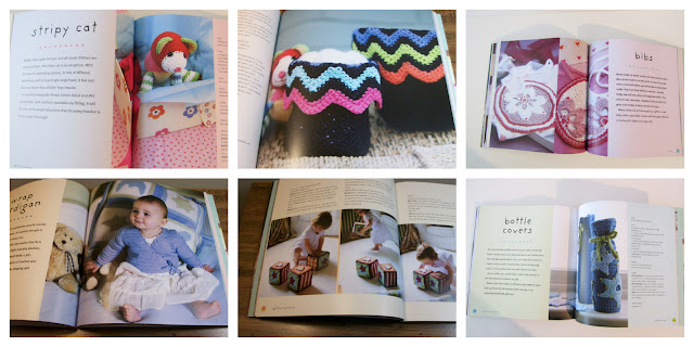 A collage of pattern images in the Baby Crochet Book