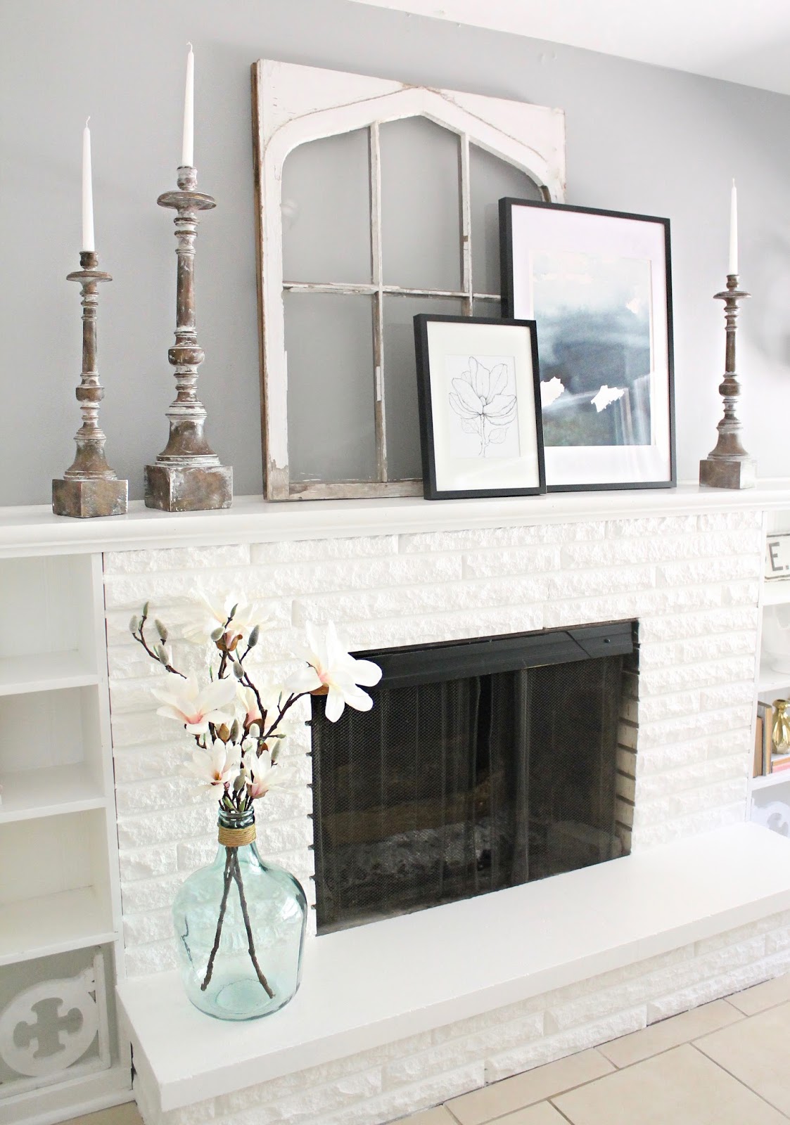 12th And White How To Decorate A Long Mantel A Before And After