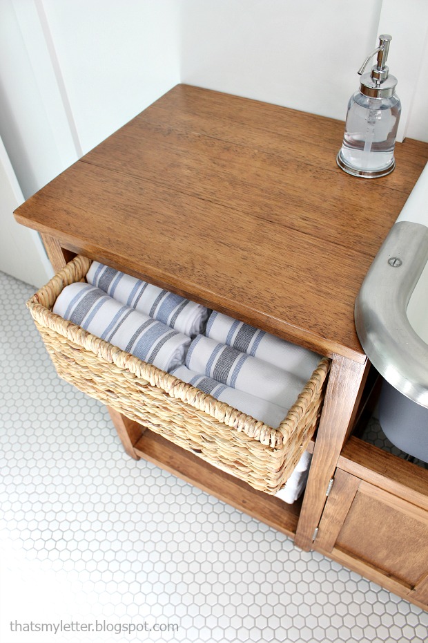 That's My Letter DIY Vanity for Wall Mount Sink