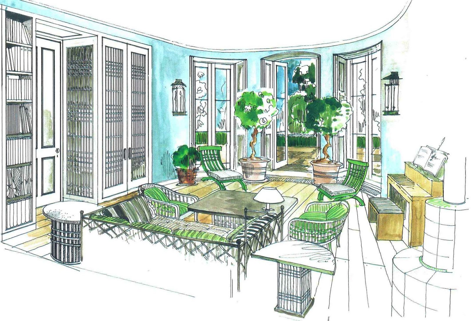 JOHN STEFANIDIS LIVING BY DESIGN Hand drawn visuals for a house in