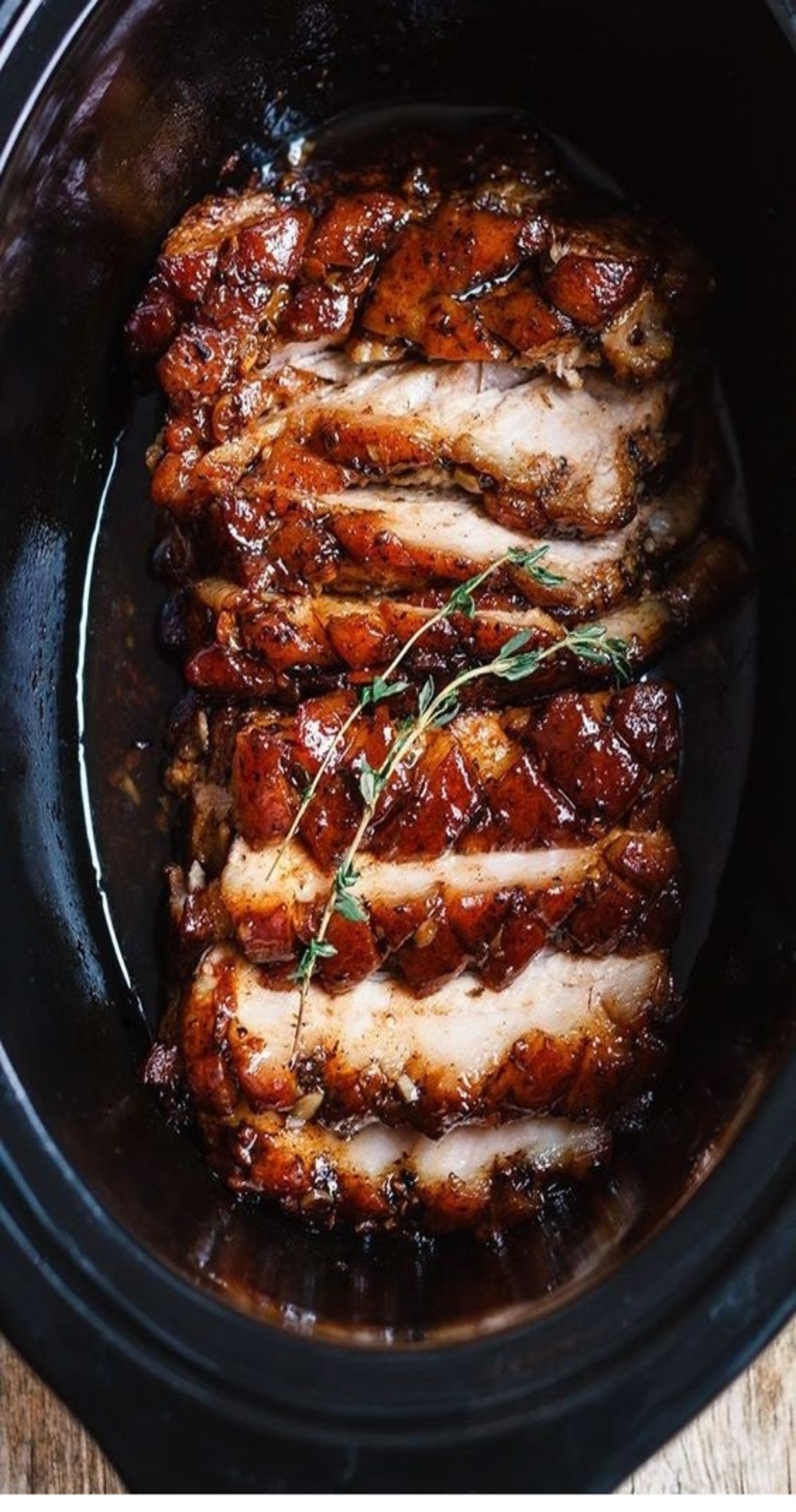 Slow Cooker Pork Belly With Honey Balsamic Glaze