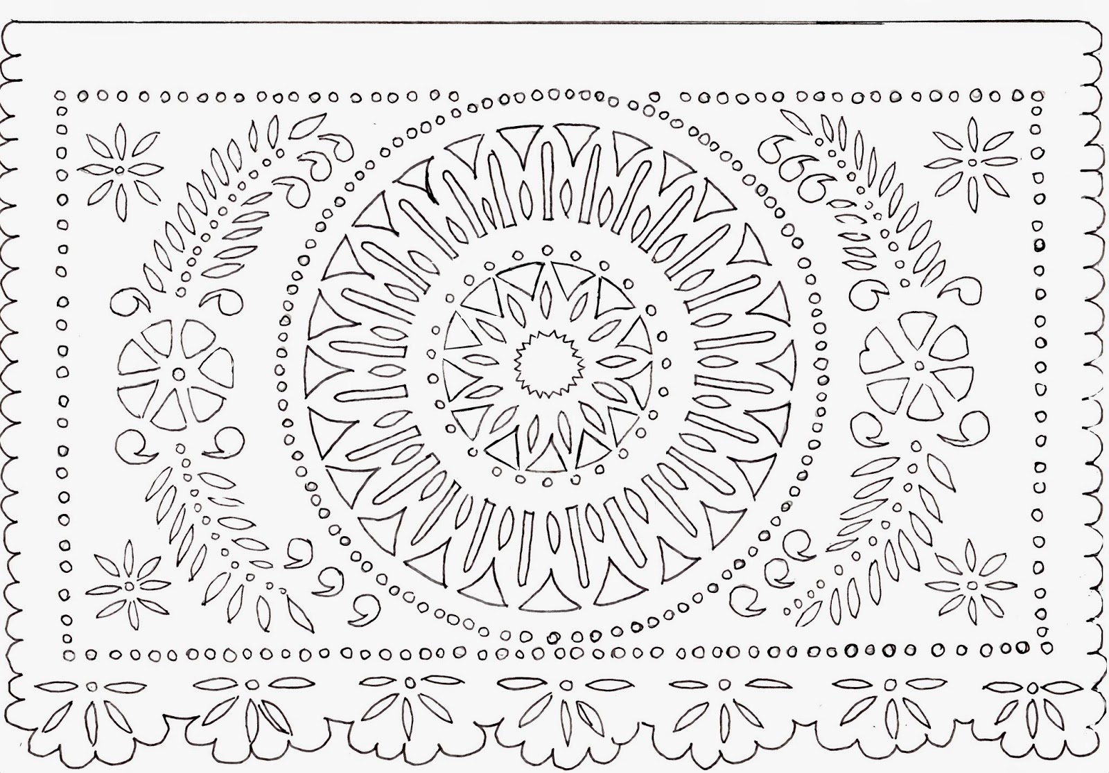 Printable Pattern Papel Picado Template Printable Word Searches
