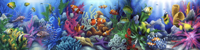 Akvaario tapetti kalat koralli veden alla lapset Lapset