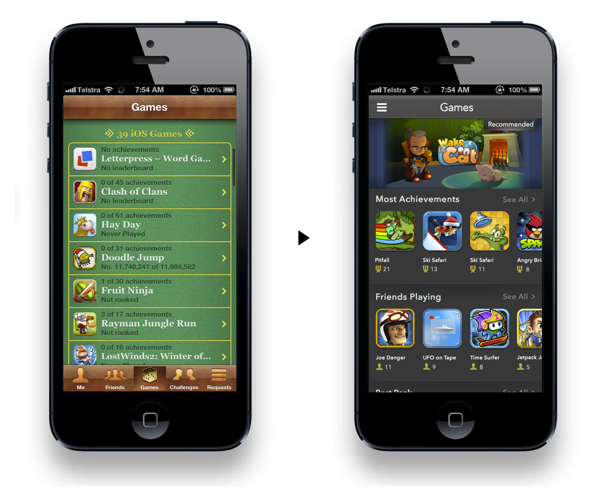 Concepto del Game Center en iOS 7 | iJohnPhone