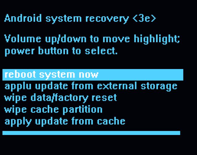 Recovery mode volume up