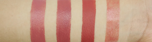 Urban Decay Vice Lipsticks Rush, Ravenswood, Hitch Hike, Lovelight Swatches
