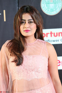 Nidhi Subbaiah Glamorous Pics in Transparent Peachy Gown at IIFA Utsavam Awards 001