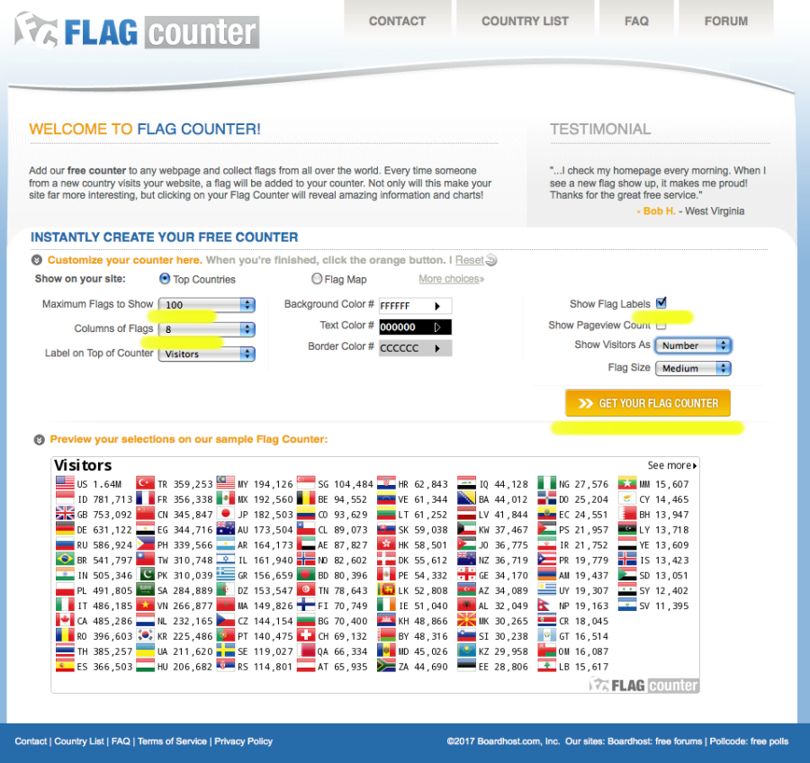 counterを設置する
