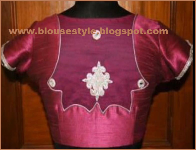 MODELS OF BLOUSE DESIGNS: Women's saree with back neck blouse designs