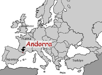 Andorra Haritadaki Yeri