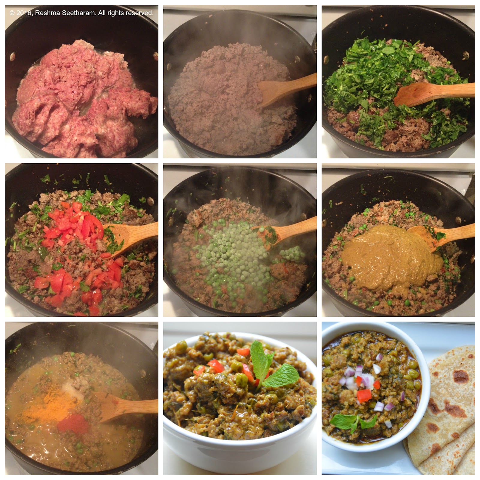 Kheema curry ground meat, fenugreek and peas cury