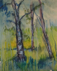watercolor pastel underpainting pencil painting twist demo finished leaves