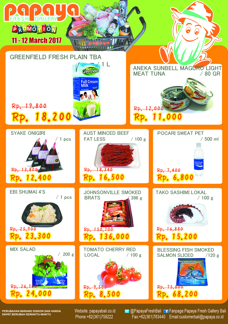 Came and Try all Promotions in PAPAYA Fresh Gallery.. PAPAYA FRESH GALLERY BALI