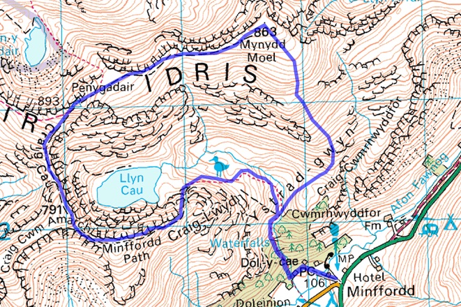 Cadair Idris Os Map Wild Camping On Cadair Idris