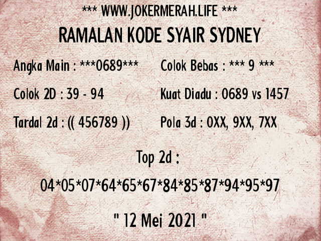 PREDIKSI SYDNEY COJEEL