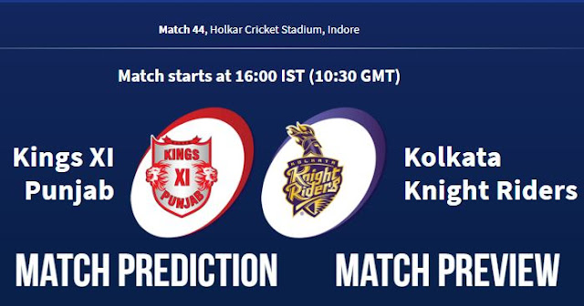 IPL 2018 Match 44 KXIP vs KKR Match Prediction, Preview, Head to Head, Who Will Win