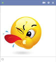 Tongue out smiley Facebook sticker
