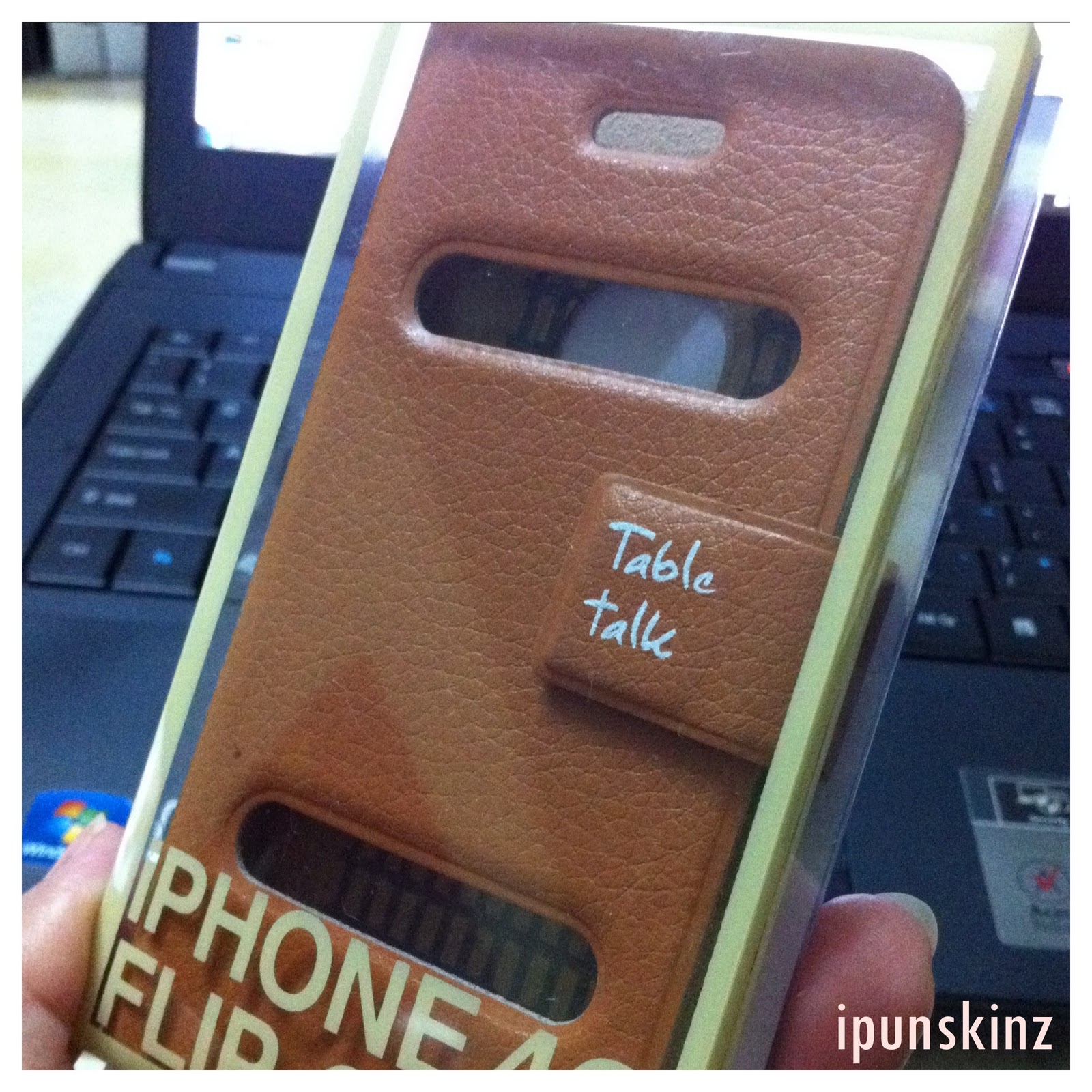 ipunskinz Table Talk PU Flip Case for iPhone 4