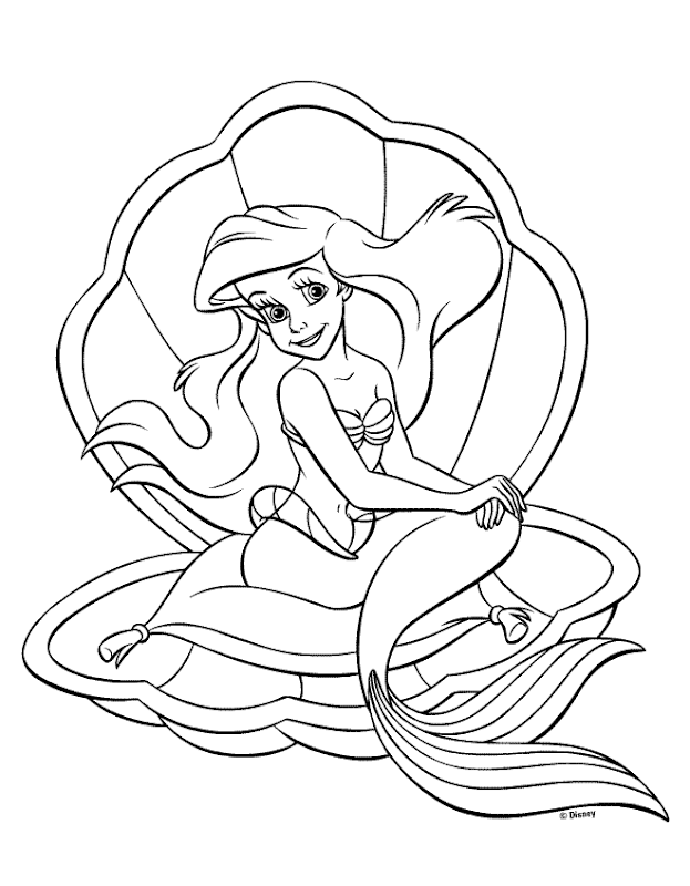 Disney Princess Mermaid Coloring Pages title=
