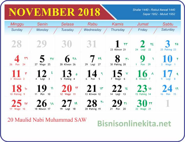 kalender november 2018