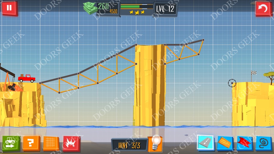 Build a Bridge! Level 12 Solutions Doors Geek