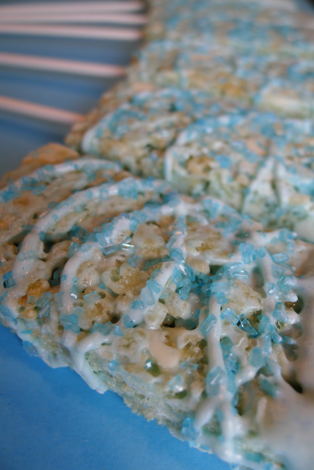 Sugartown Sweets Cotton Candy White Chocolate Rice Krispie Treats On A