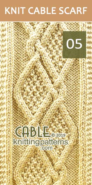 Moss Diamonds Cable Scarf Pattern 05, its FREE. Intermediate knitter and up.