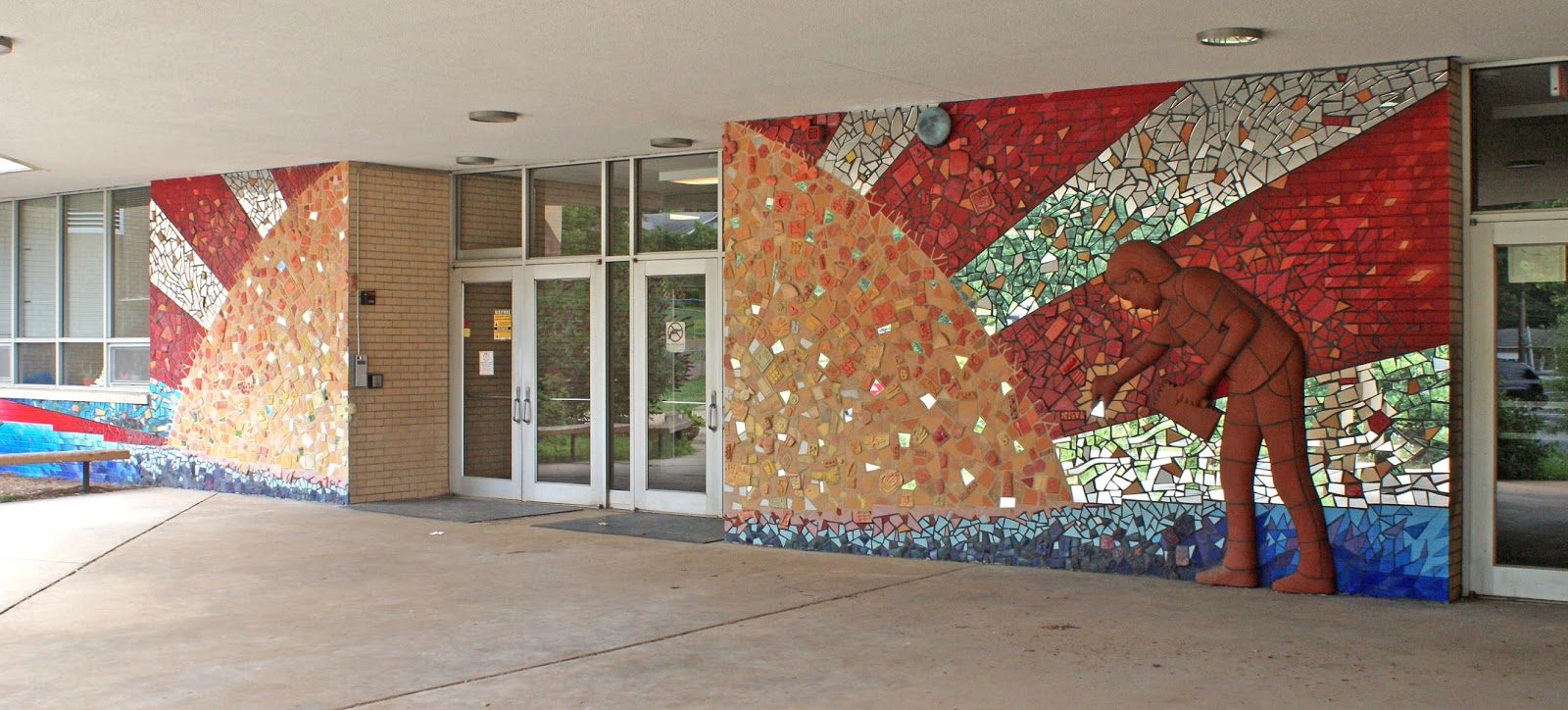 Alex Irvine Ceramics Hall Fletcher Elementary School Mural