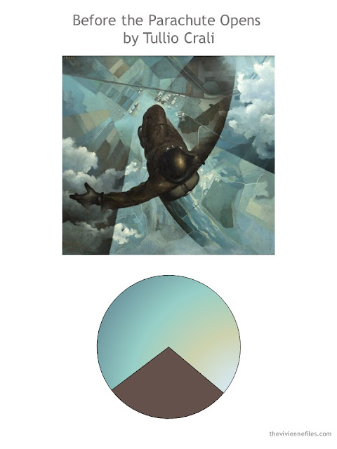 Before the Parachute Opens by Tullio Crali with color palette Before the Parachute Opens by Tullio Crali with color palette