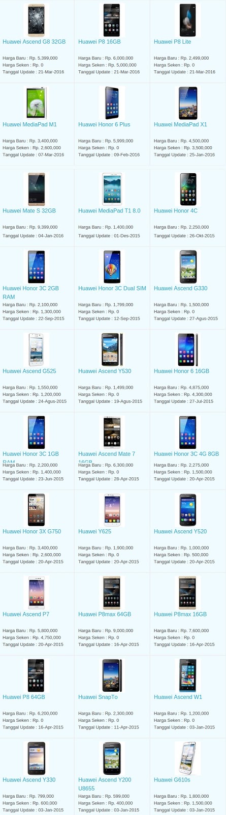 Daftar Harga Terbaru Hp Huawei April 2016 Daftar Harga Terbaru Hp Huawei April 2016