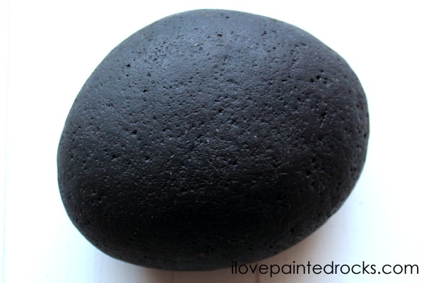 black painted rock