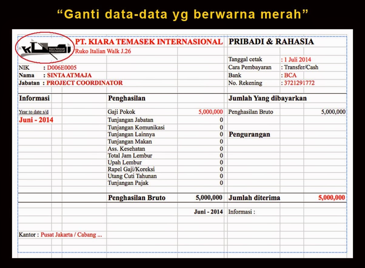 Contoh Surat Permintaan Slip Gaji Atm IMAGESEE