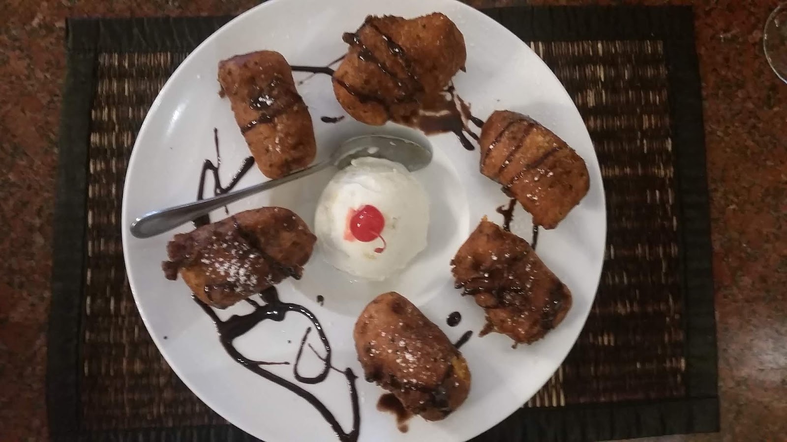 Dessert Pup Review Fried Bananas and Coconut Ice Cream, Thai Chili