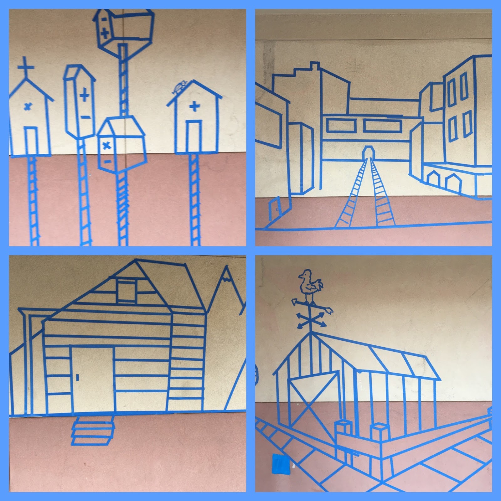 Expressions Curriculum 7th Grade Perspective Tape Murals are Installed!