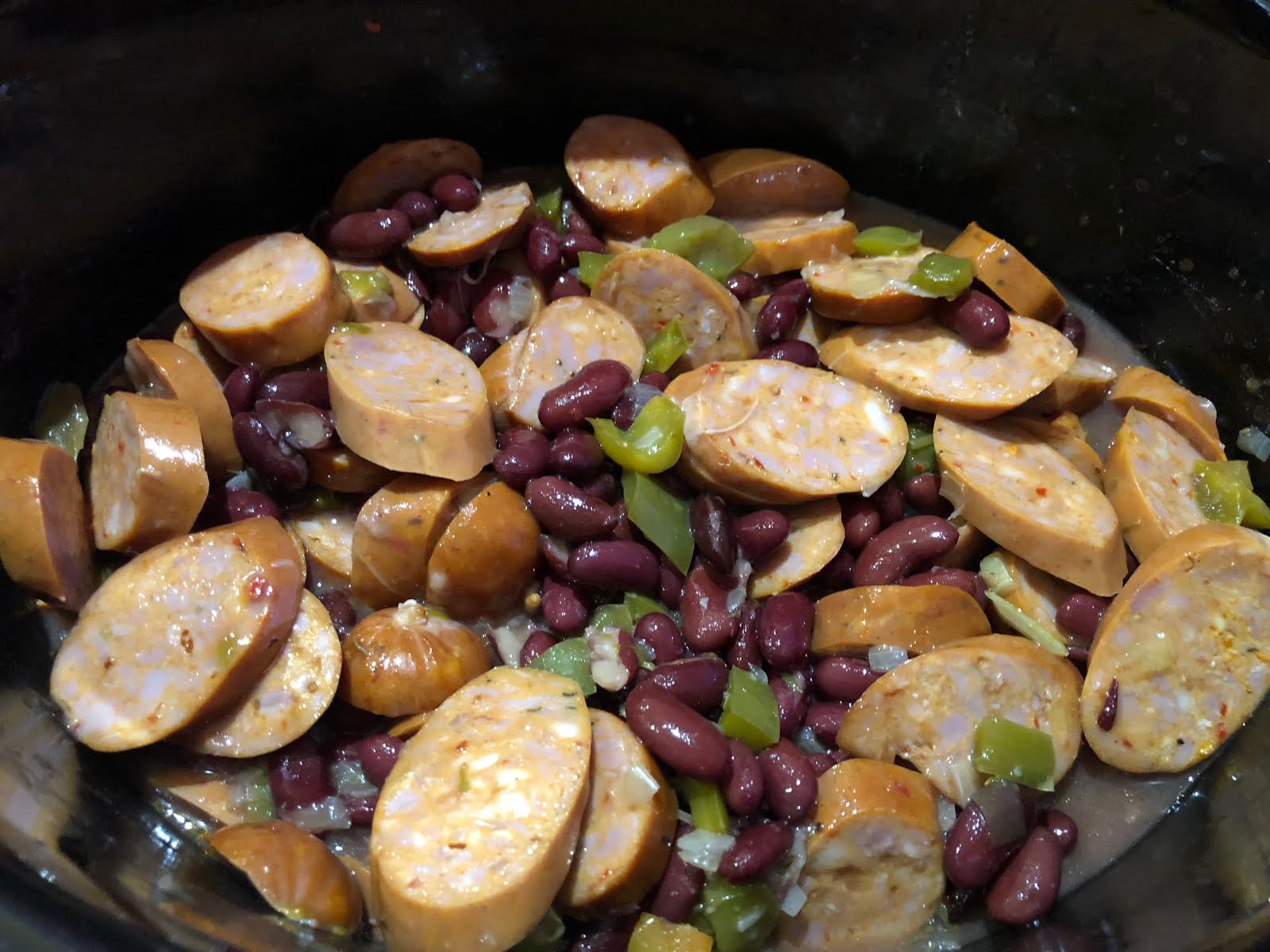 Easy and Delicious, Slow Cooker, Chorizo and Beans Stay Home Instead