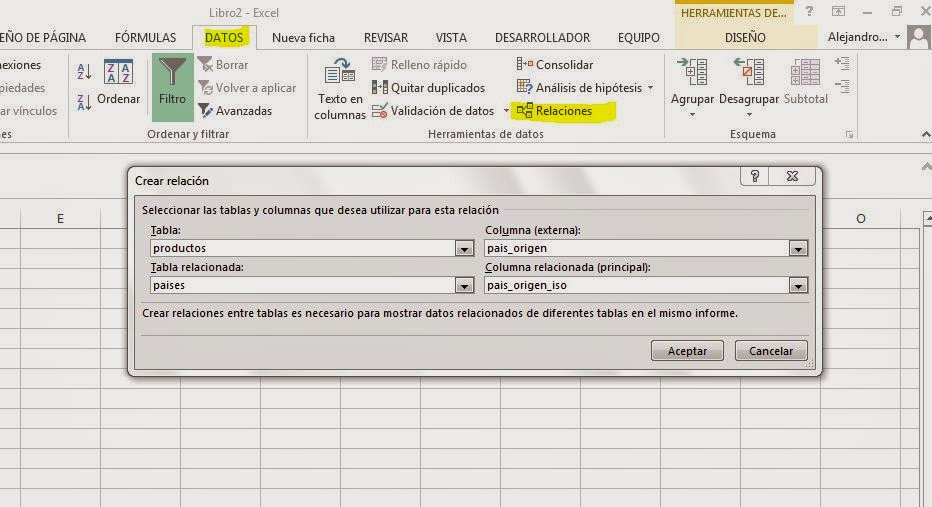 Tecnología a 100 Relacionar tablas en Excel 2013 y crear tablas