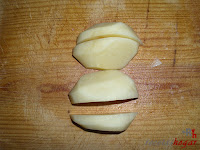 Huevos Rotos con Chorizo-papa cortada en cuatro