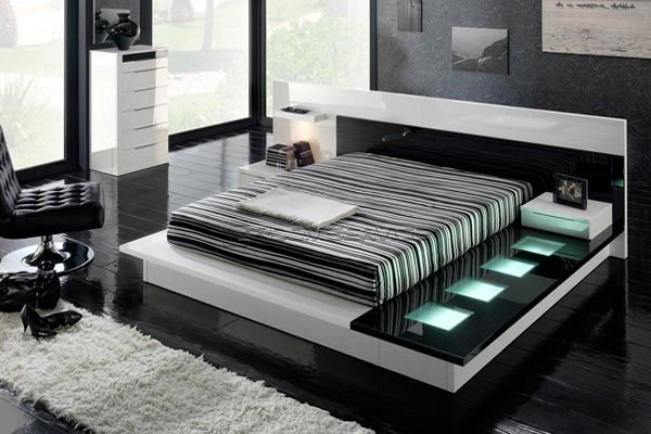 House Designs: Black And White Contemporary Modern Bedroom Sets
