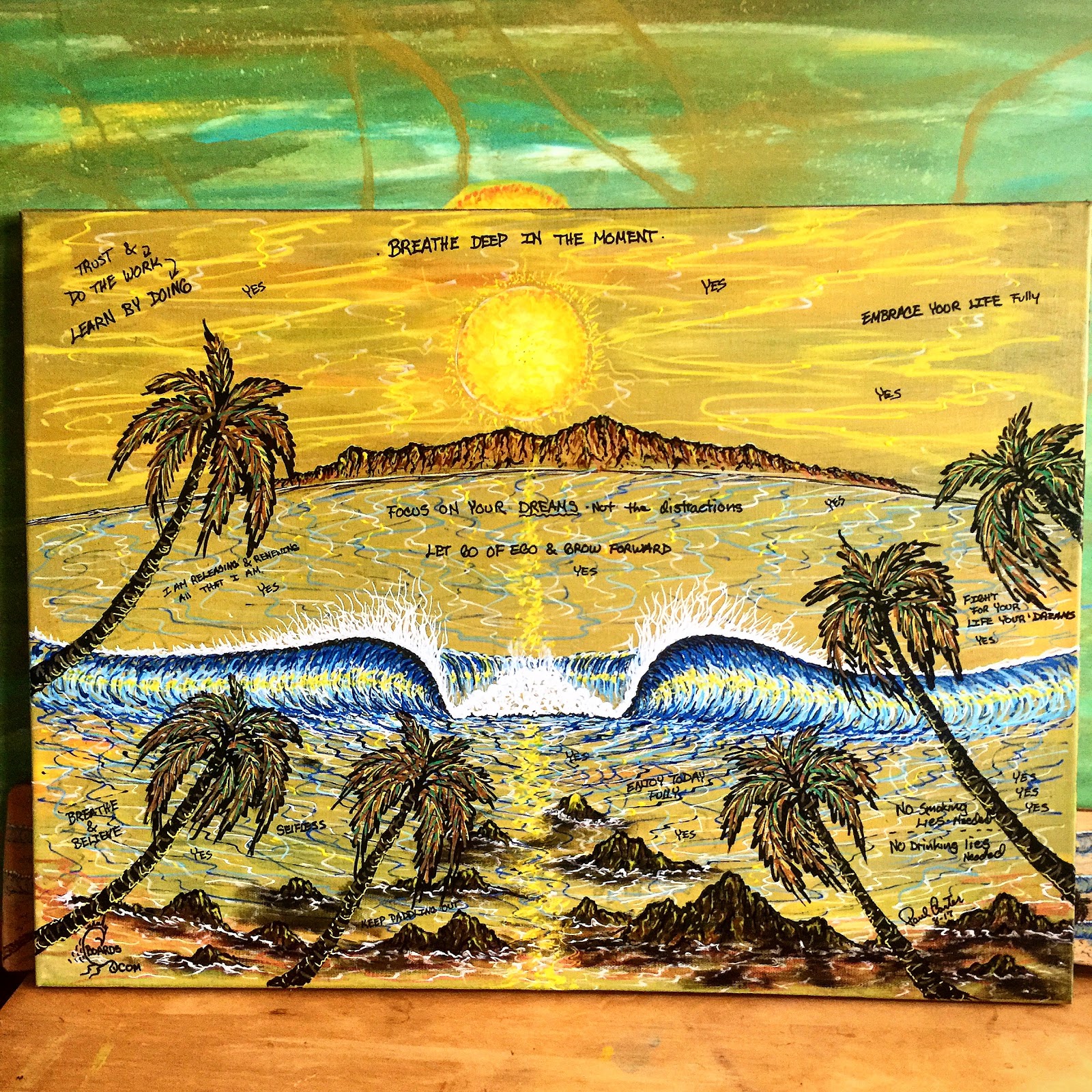 SurferShaperArtist Inspired artwork with positive reminders by Paul