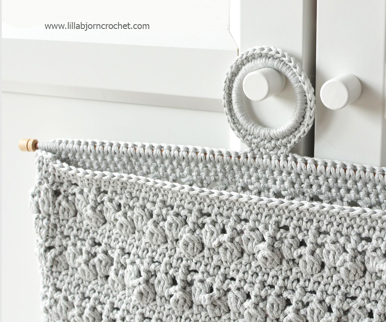 Crocheted Bathroom Organizer - a unique and stylish accessory for every bathroom. Designed by Lilla Bjorn Crochet