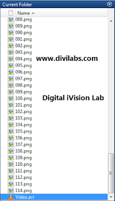 The working directory indicating the frames along with the output video file, Create A Video File From A Sequence Of Image Stored in a Folder, Using MATLAB 