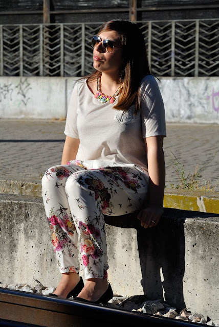 DANDA-PANTS - CREME FLOWER
