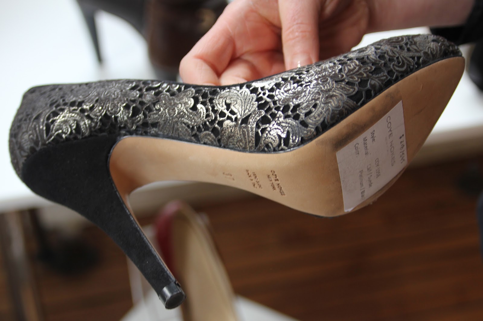 Sandales à Talons Hauts COYE NOKES - Open-toe, Cuir Naturel, Taille 11 US (41 EU), Neuves