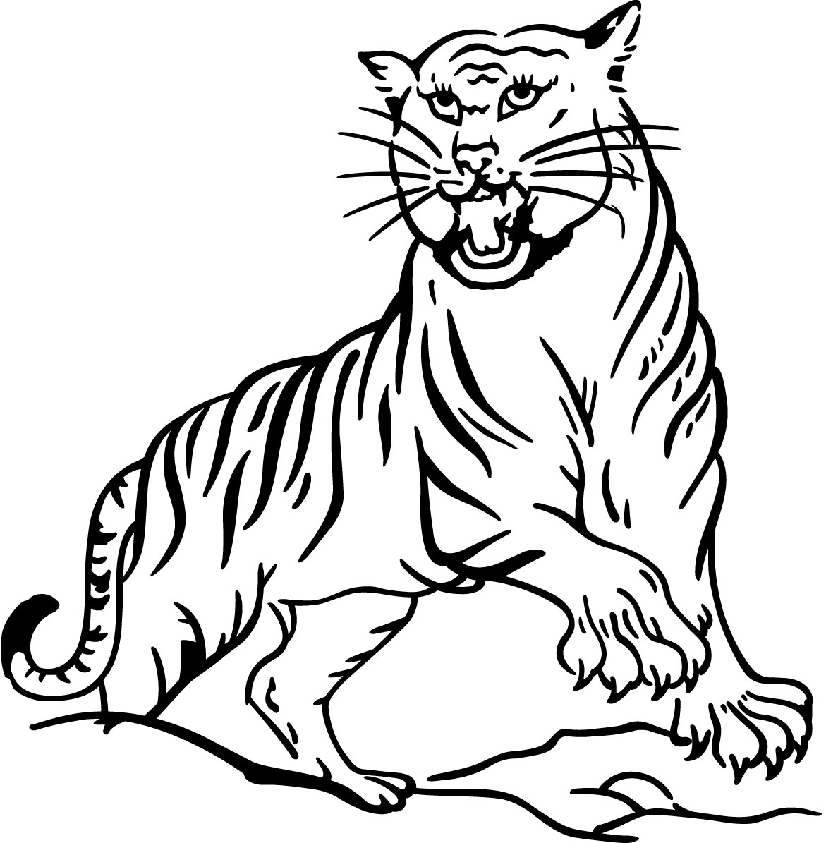 Free Coloring Pages: Free Printable Animal tiger Coloring Pages