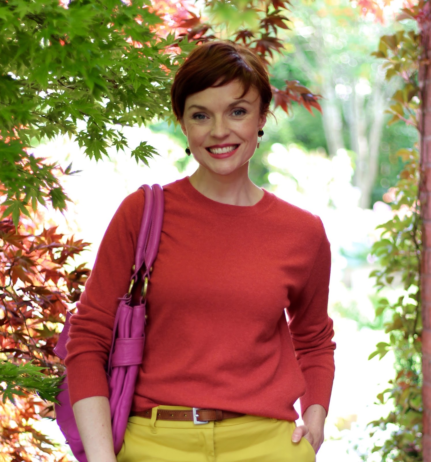 Yellow, red and pink | Bold colour blocking, over 40 | Fake Fabulous