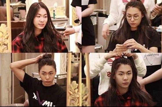 Jang Moon Bok is a lookalike of many faces in hair salon photos