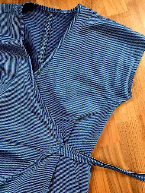 Diary of a Chain Stitcher: Paper Theory Zadie Jumpsuit in Hairline Stripe Indigo Cotton Twill from The Fabric Store