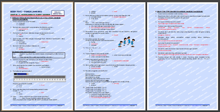 Kunci Jawaban Soal Tematik Kelas 2 Sd Mi Tema 5 Subtema 3 Edisi Revisi 2017 Rief Awa Blog