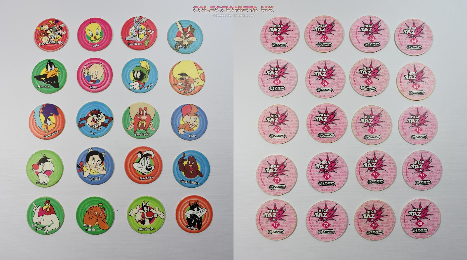 Sabri-Tazos Looney Tunes - Sabritas 1994 - Coleccionista MX