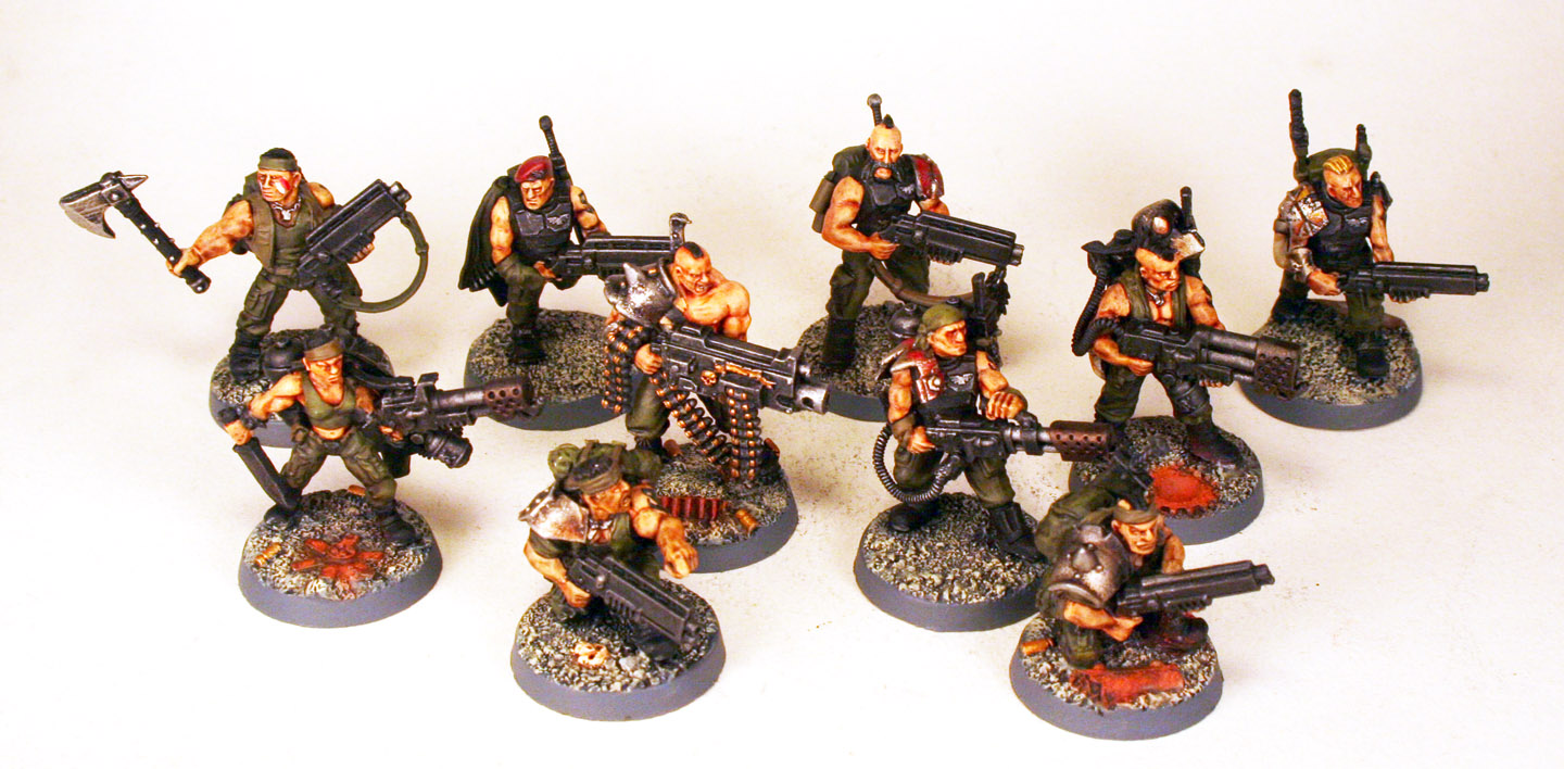 Finished Kit Bashed Armageddon Ork Hunters Squad